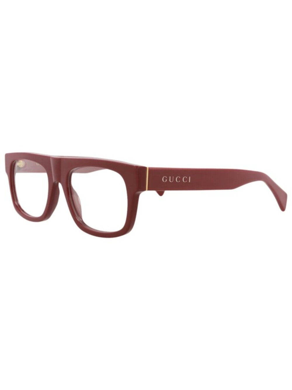 New Gucci Women's Eyeglasses Square Rectangle Acetate Frame Mens Burgundy Eyewe